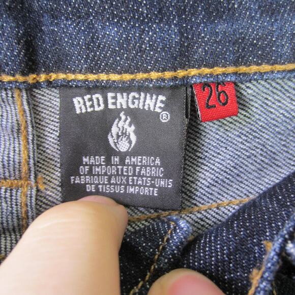 Red Engine Jeans Womens 26 Blue Bootcut Made in USA Flare Leg Stretch Denim - Picture 6 of 11